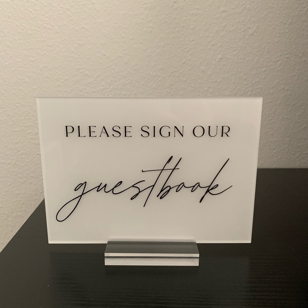 Elegant White Guestbook Sign for Parties